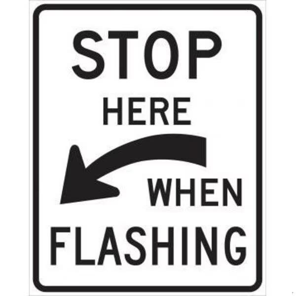 Accuform RAIL SIGN STOP HERE WHEN FLASHING FRR471RA FRR471RA - main